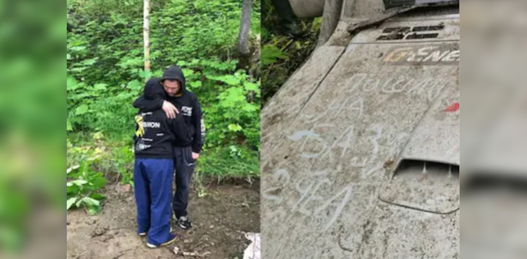 Couple-hides-behind-trees-for-10-days-to-avoid-becoming-wild-bear's-prey