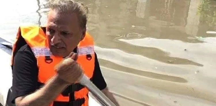 president-arif-alvi-boat-Islamabad-rains