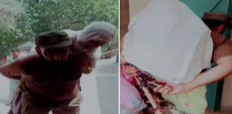 punjab police differently-abled woman carrying on shoulder viral video