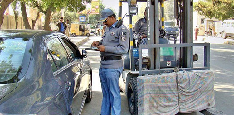 Lahore police seize vehicle whose drive committed 71 traffic violations
