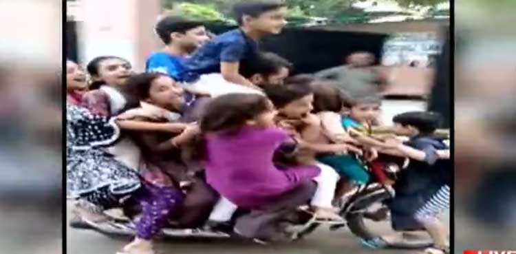man, children, motorcycle,