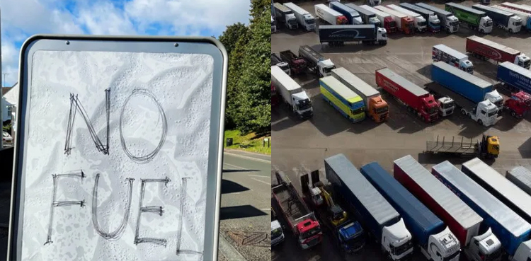 Britain soldiers fuel tankers