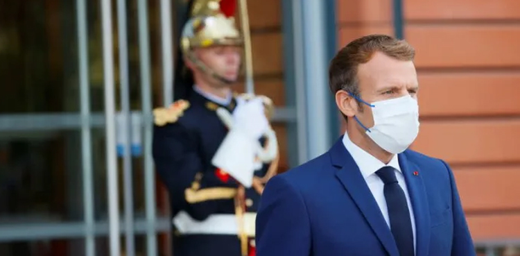 emmanuel macron french president egg protester lyon video