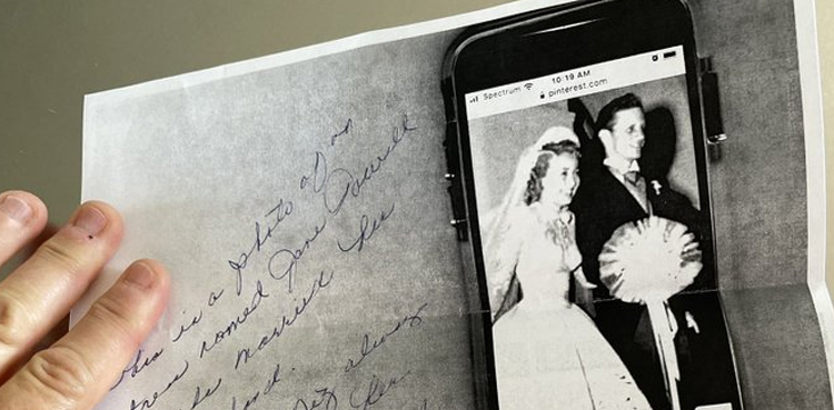 woman phone photocopy photo viral post
