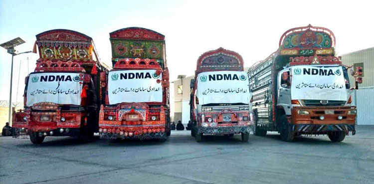 NDMA relief goods quake Balochistan areas