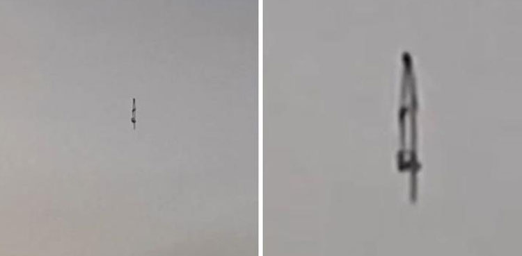 woman spots strange black flying object
