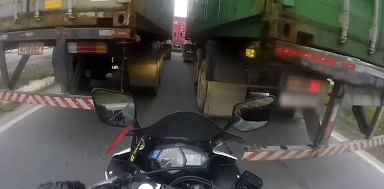 Biker Narrow Escape