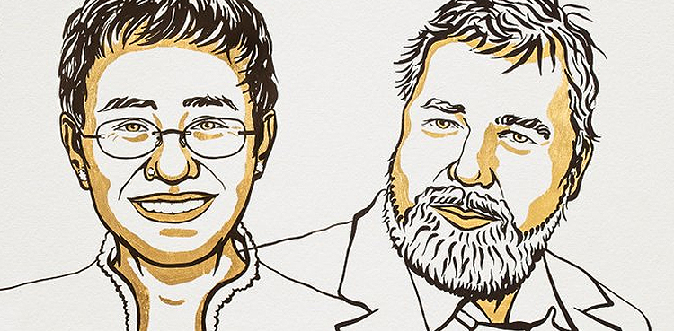 Nobel Peace Prize Maria Ressa and Dmitry Muratov