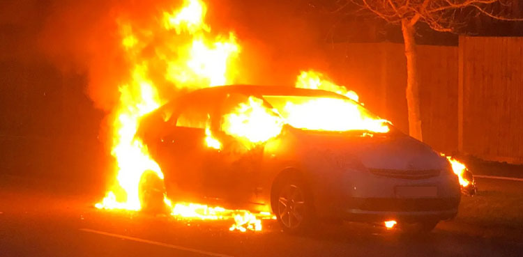 car fire, killed in car