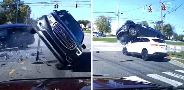 SUV roof of third SUV
