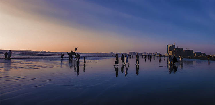 Karachi sea view, New Year Eve, aerial firing,