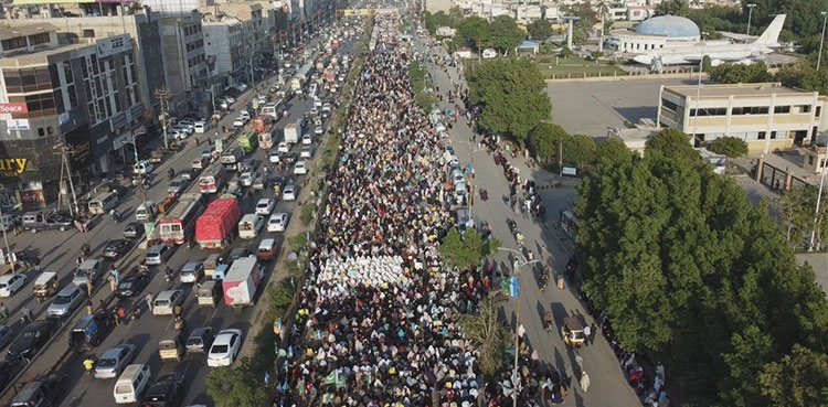 JI sit-in, women, Sindh LG law, Karachi