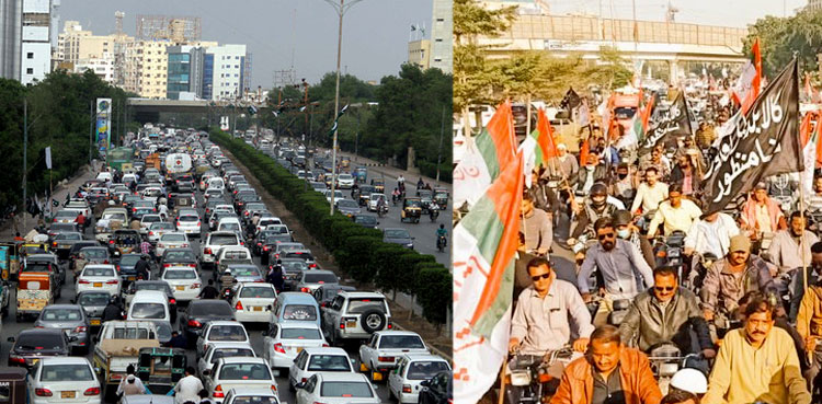 traffic jam, MQM-P, Shahrah-e-Faisal, Karachiites