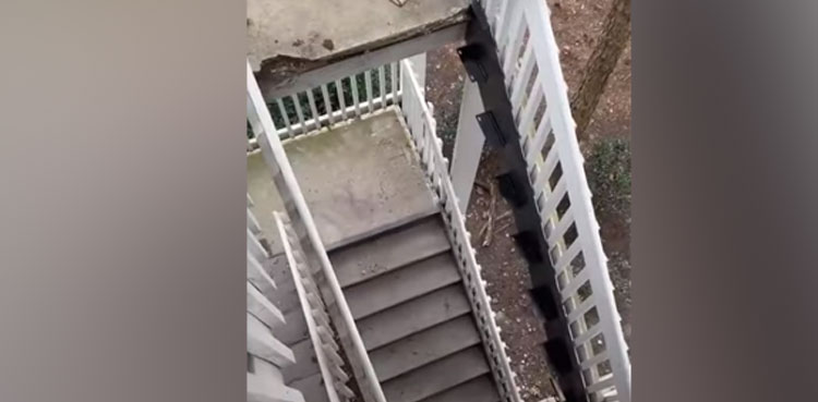 Stairs go missing, Overnight, Video, TikTok