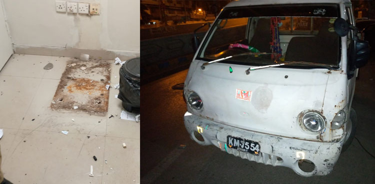 atm robbers mini truck uproot karachi