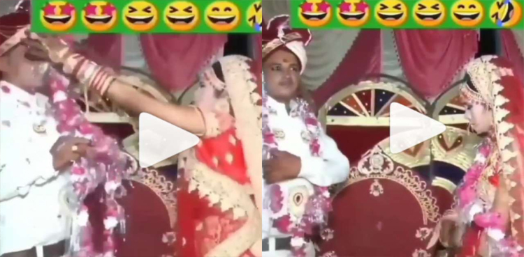 Angry bride, weddings, Indian weddings, throw garland,