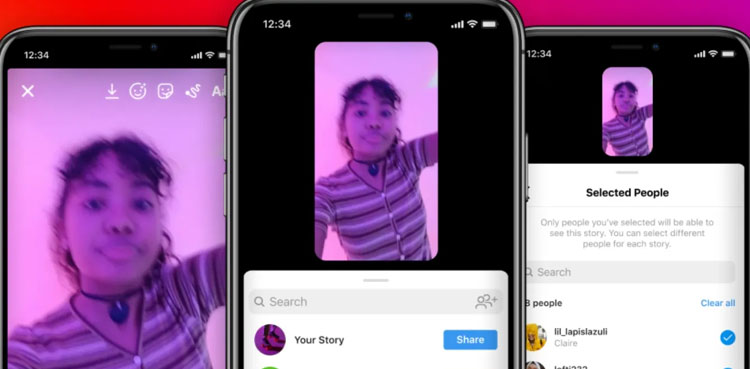 Instagram, Clos friends, Selected People, feature