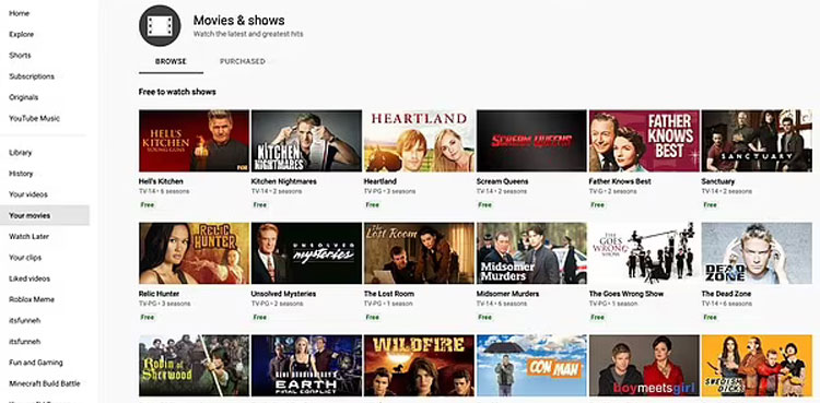 YouTube shows, Movies, streaming giants, TV shows
