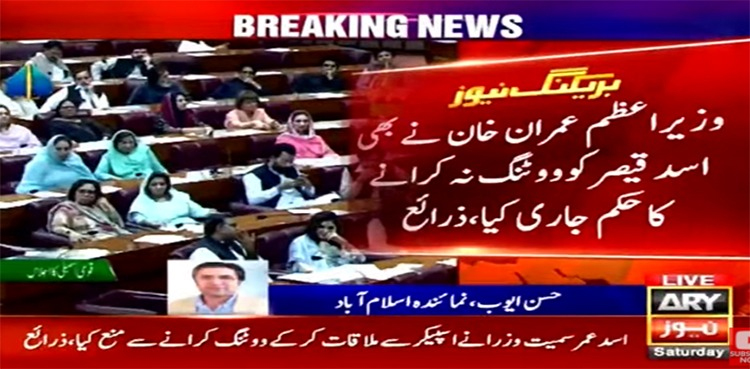 Imran Khan, NA speaker, no-trust motion, voting, Asad Qaiser