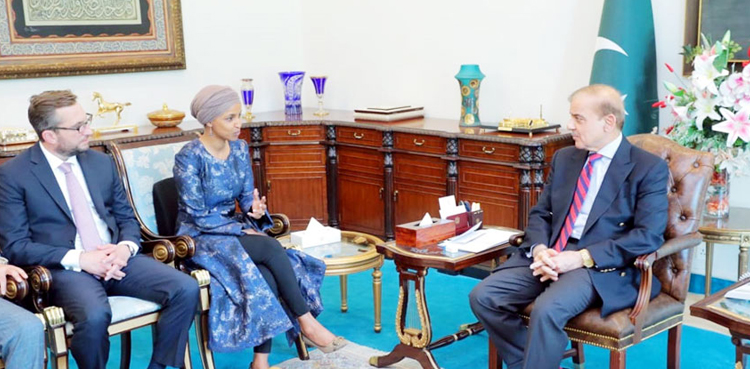 US Congresswoman, Ilhan Omar, PM Shehbaz Sharif
