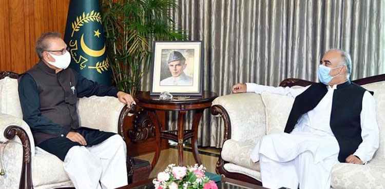 Arif Alvi, accepts resignation, KP governor, Shah Farman