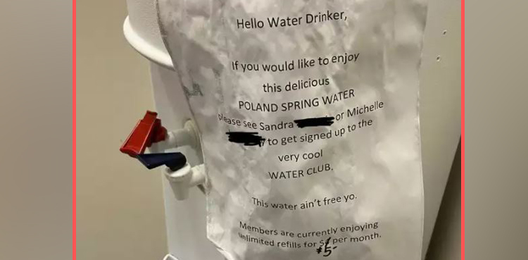 drinking water, employees, water cooler, viral