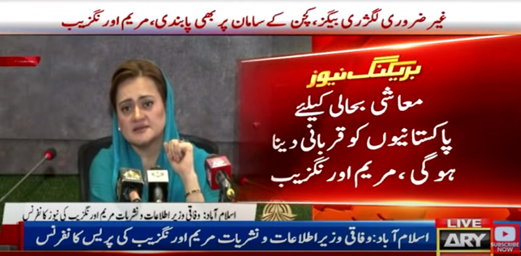 PML-N govt, import ban, non-essential luxury items, Marriyum Aurangzeb, Govt bans import
