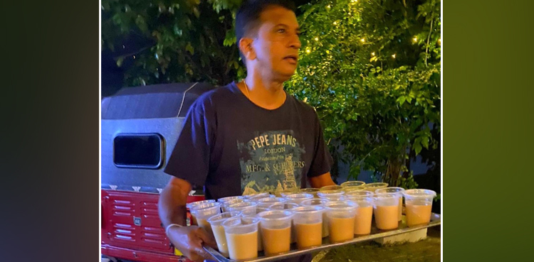 Roshan Mahanama, Sri Lanka cricketer, serves tea pictures