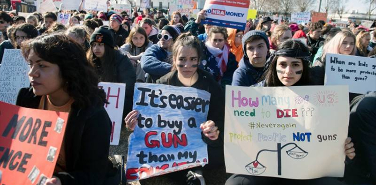 US gun violence, protest