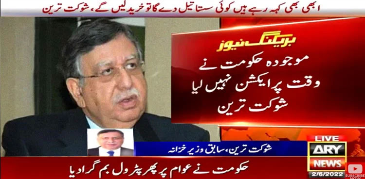 Govt, petrol, diesel, Shaukat Tarin, PML-N-led