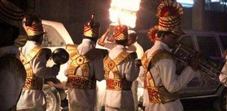 wedding, brass band, groom, bride,