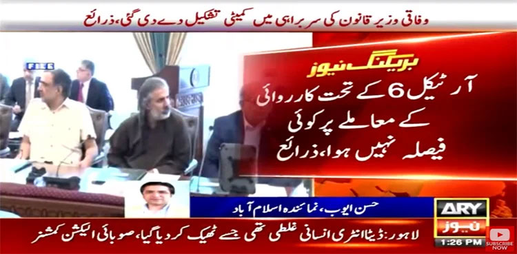 Committee, Article 6, reference, PTI, leadership, Federal cabinet