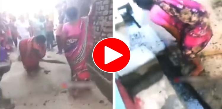 women, throw garbage, viral video,