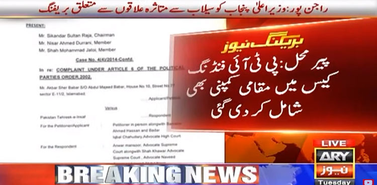 Prohibited funding case, ECP, PTI, Pakistani company, foreign firm