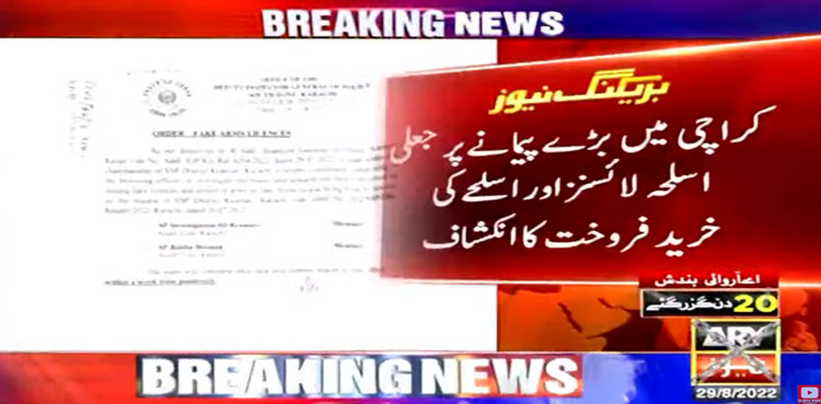 Committee, illegal weapons, fake arms licences, Karachi