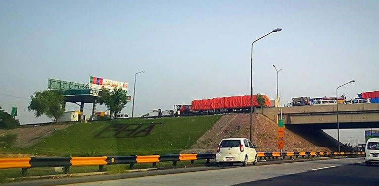 Public transporters, block, Lahore, Babu Sabu interchange