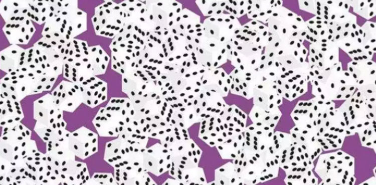 optical illusion, dice, focus level