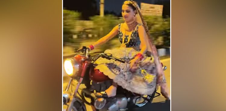 bride, motorcycle, viral video, viral, video
