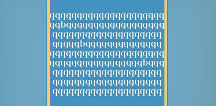 optical illusion, 10 seconds, Find 'B'
