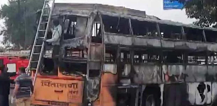 bus fire, India, Nashik city