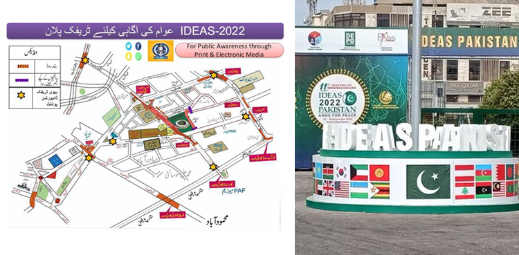 IDEAS 2022, #IDEAS2022, Alternate traffic plan, Karachi traffic police
