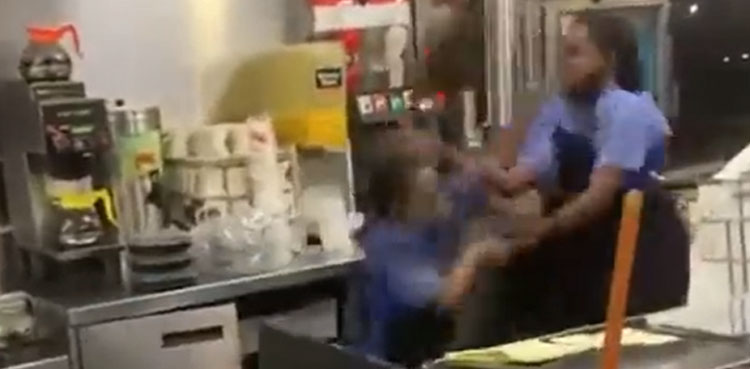 Restaurant employees brawl, customers video, going viral, video