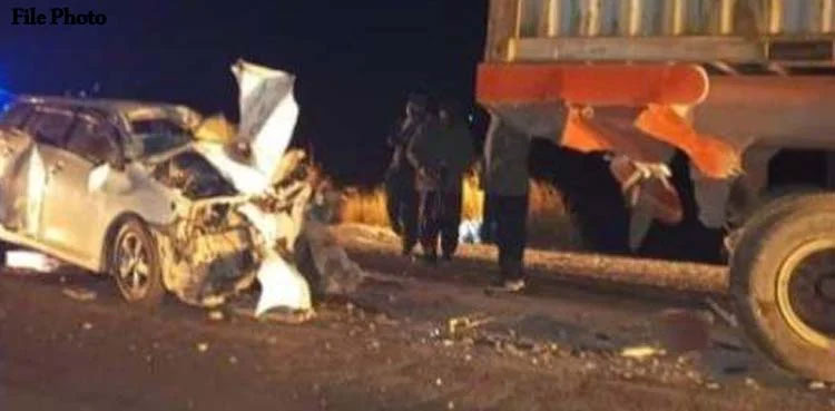 Woman dies, truck turns turtle, car, M-9 motorway