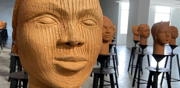 Nigeria's missing Chibok girls sculpted in clay