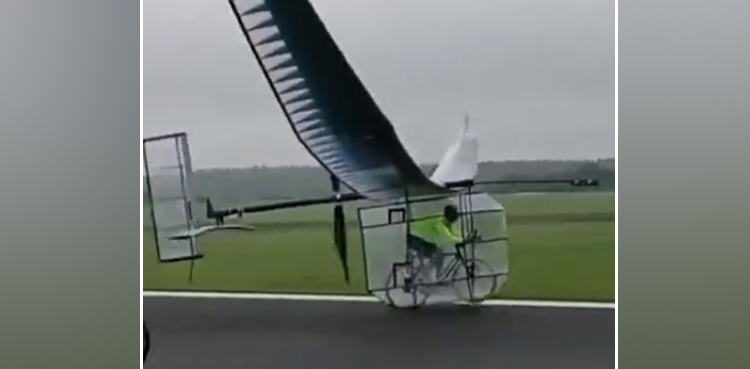 Man flies aeroplane, riding cycle, video goes viral