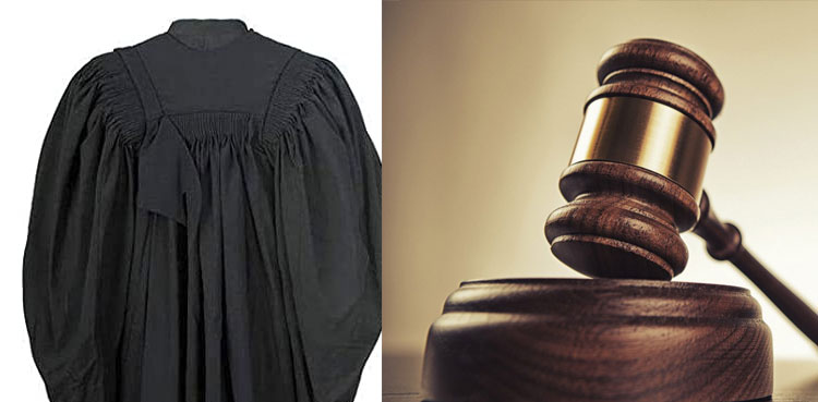 lawyer without gown in court