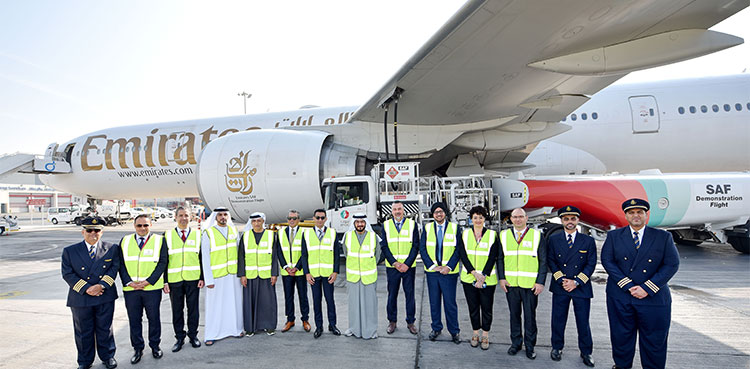 Emirates operates flight powered with Sustainable Aviation Fuel SAF
