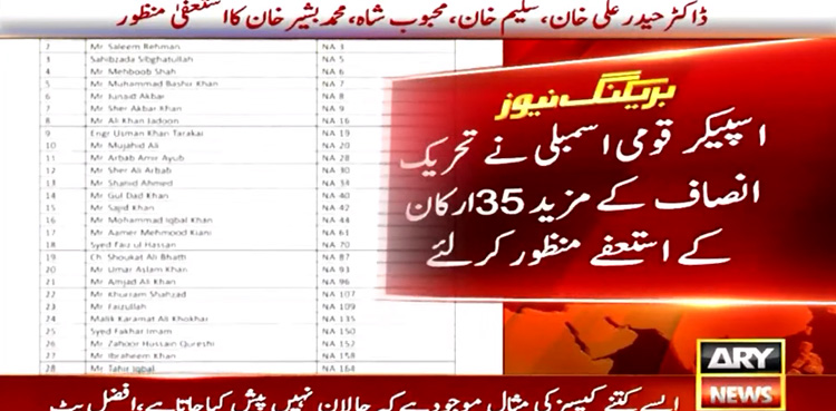 NA speaker, resignations, PTI MNAs