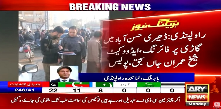 Rawalpindi lawyer shot dead