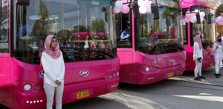 Karachi Pink Bus Service launch Sharjeel Memon